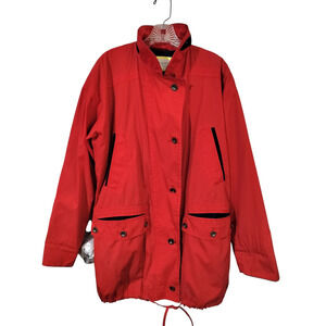M511)Lifestyles by Mulberry Street Red Button Up Multi pocket Utility Jacket M